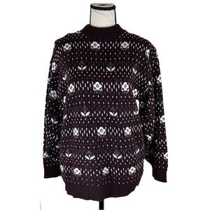 Haband for Her Vintage Sweater | 80s Made in USA Floral Knit